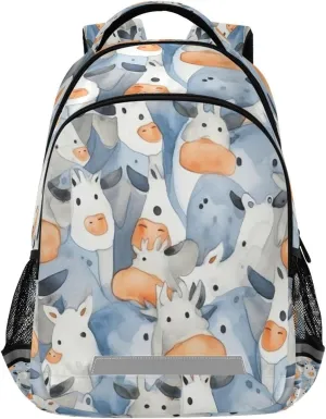 Blue Cows Design Waterproof Backpack - Casual Outdoor Sports Daypack with Ergonomic Shoulder Straps#127
