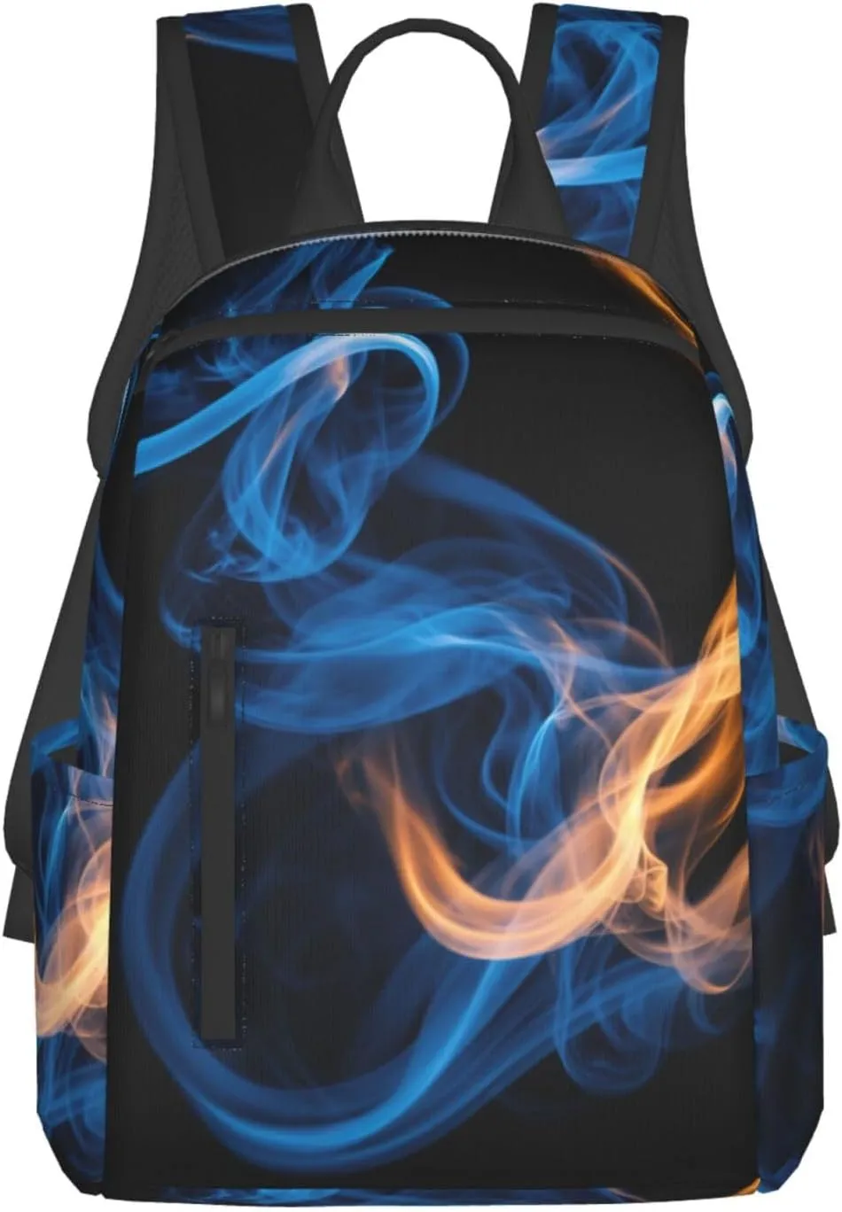 Blue Flame print Fashion Backpacks Hiking Camping Day bags Men Women Traveling Outdoor backpacks