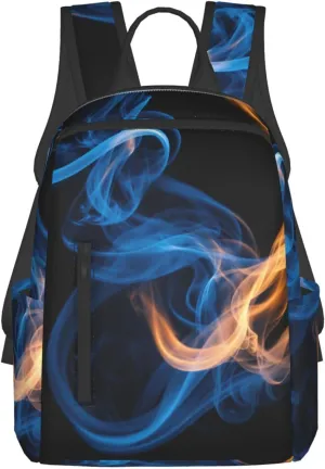 Blue Flame print Fashion Backpacks Hiking Camping Day bags Men Women Traveling Outdoor backpacks