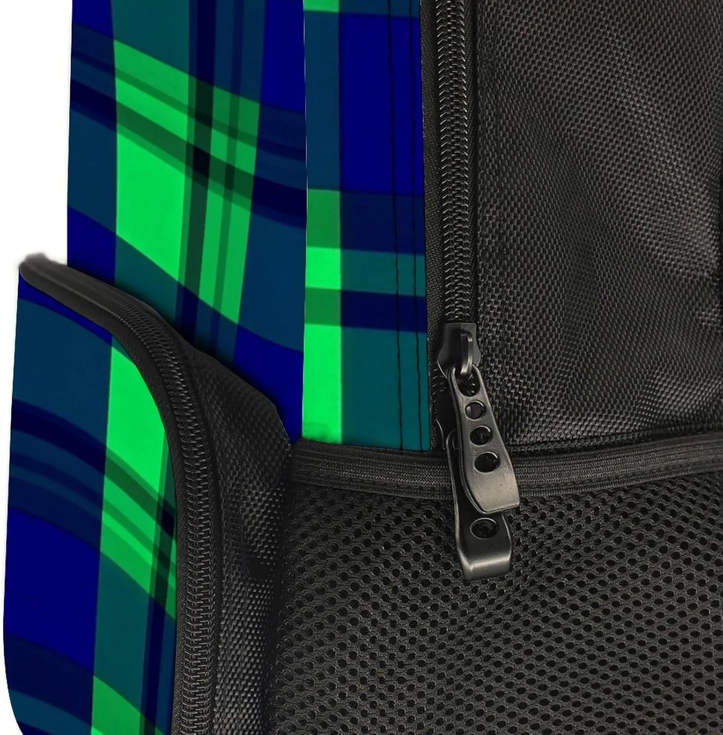 Blue Green Scottish Tartan Plaid Rucksacks Lightweight Multipurpose Anti-Theft Shoulder Bag Big Capacity Laptop Book Bag Rucksack With Padded Straps
