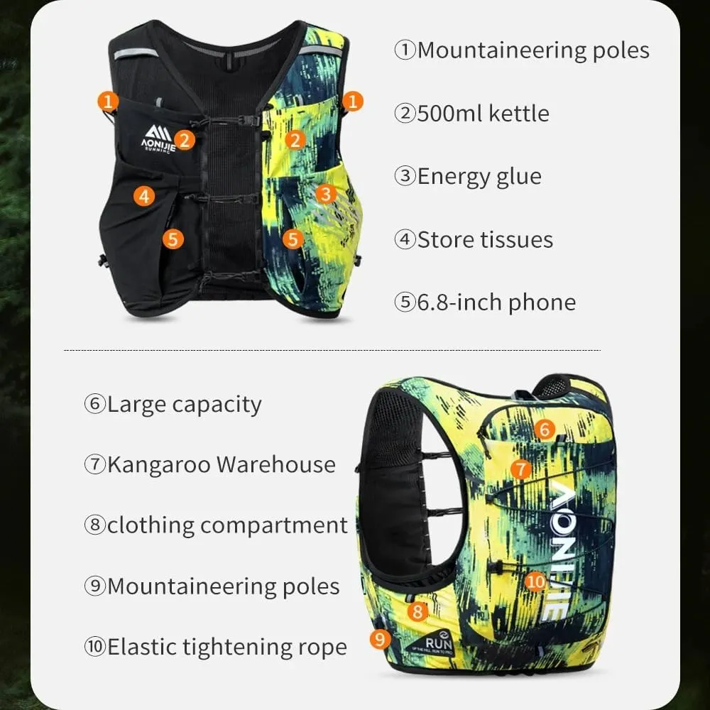 BlueField Multi Purpose Water Bag Backpack High Capacity Running Multi Purpose Water Bag Vest for Trail, Hiking and Marathon