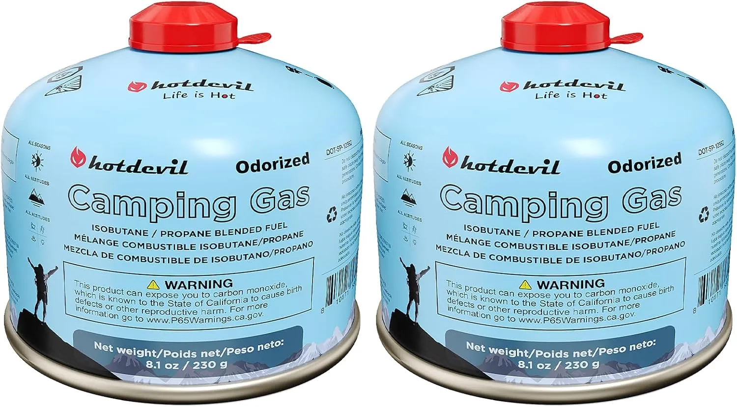 BlueFire Hotdevil 230G Isobutane Fuel Canister Camping Stove Fuel