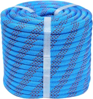 Braided Polyester Arborist Rigging Rope (3/8 inch X 150 feet) High Strength Outdoor Rope for Rock Climbing Hiking Camping Swing, Blue/Red