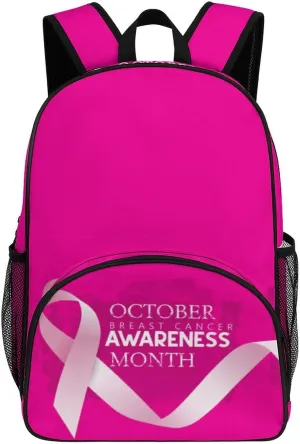 Breast Cancer Awareness Backpack for Worker Teacher Business Hiking Travel Bag Shoulders Bag