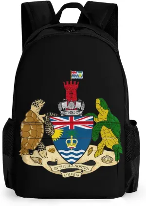 British Indian Ocean Territory Printed Backpack Causal Daypack Travel Laptop Shoulders Bag with Side Pockets for Men Women 13 X 7 X 16 Inch