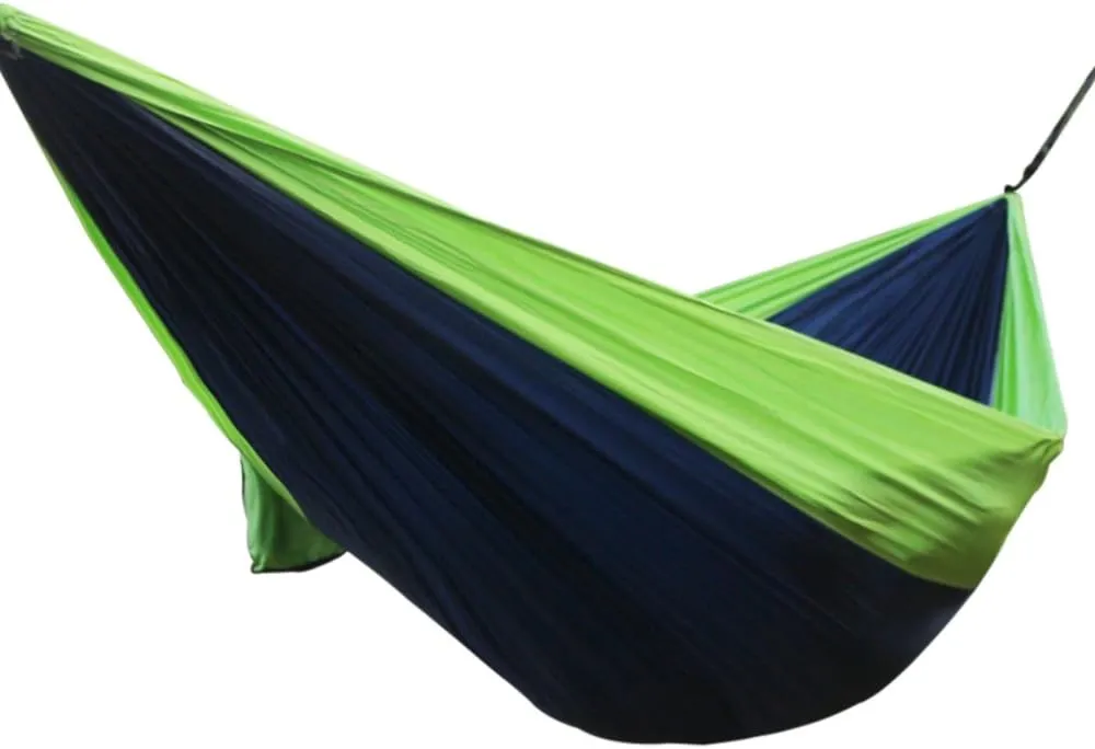 Budge HAMDHNGS Double Nylon Hammocks, Navy Blue/Light Green