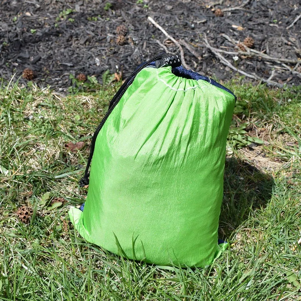 Budge HAMDHNGS Double Nylon Hammocks, Navy Blue/Light Green