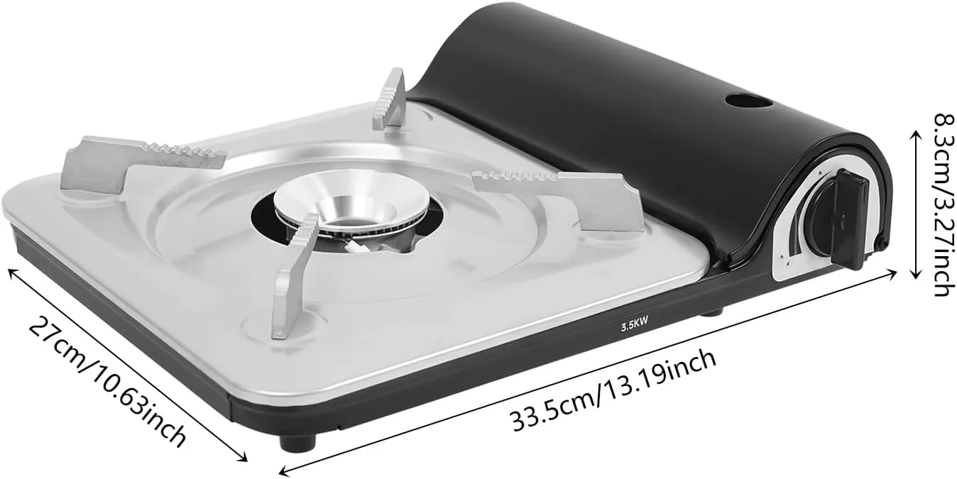 Butane Camping Stove, Portable Camping Stove, 3500W Camping Stove with Portable Case, for Patio, Camping, Travel (Black)