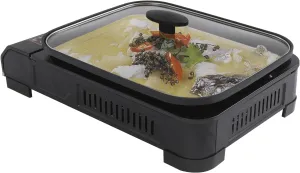 Butane Stove with Grill Pan, Portable Camping Stove with Small Griddle & Lid, Instant Ignition, Camp Stove for Cooking, Patio Backyard, Camping, Emergency Us