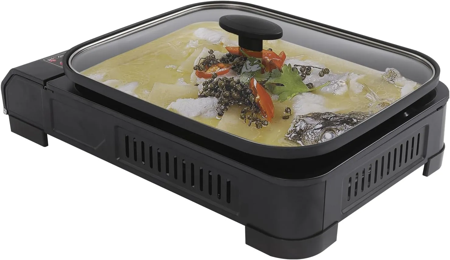 Butane Stove with Grill Pan, Portable Camping Stove with Small Griddle & Lid, Instant Ignition, Camp Stove for Cooking, Patio Backyard, Camping, Emergency Us