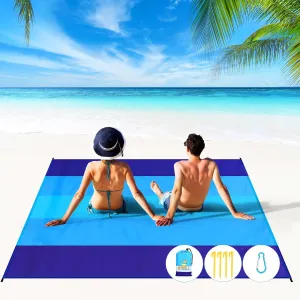 BYDOLL Beach Blanket 78''X81'' 4-7 Adults Oversized Lightweight Waterproof Sandproof Blanket for Beach Large Picnic Mat Travel Camping