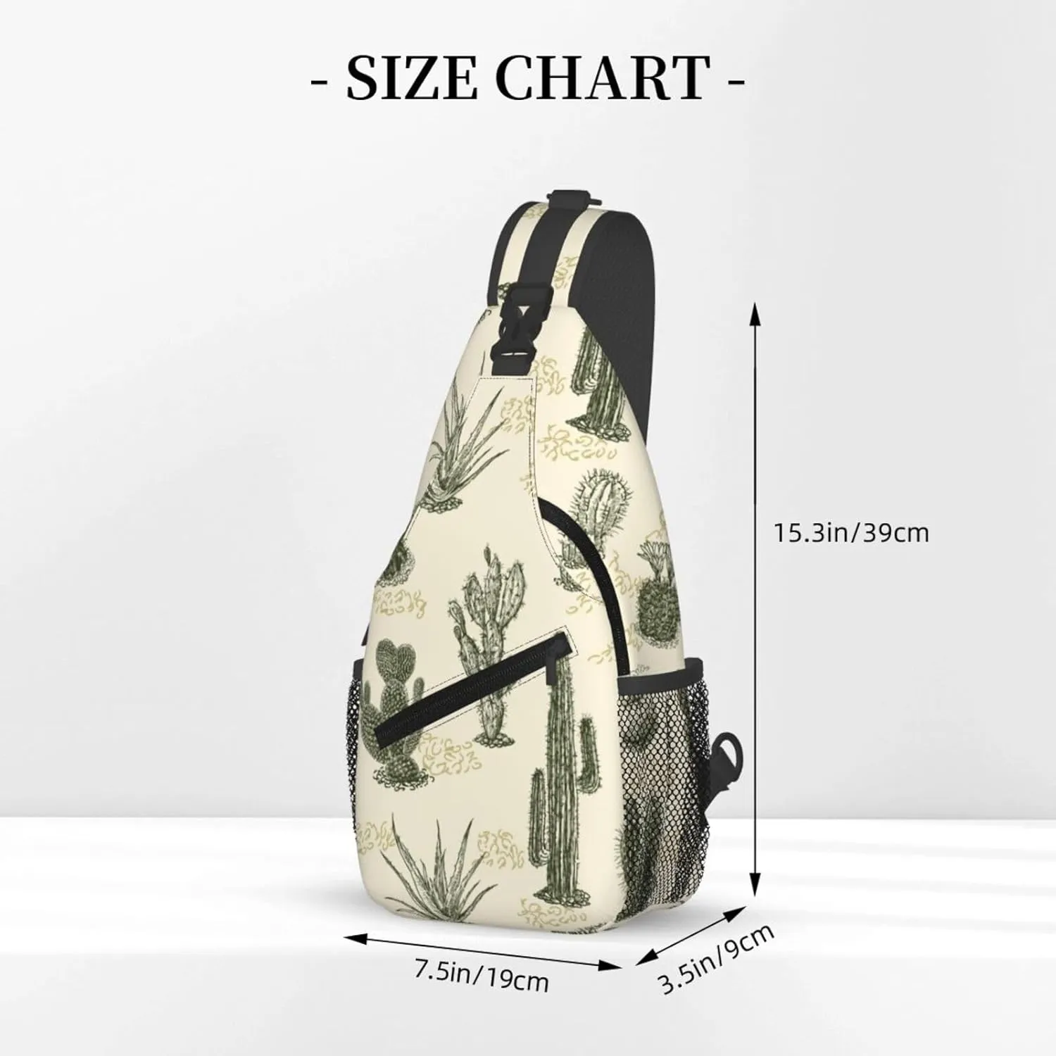 Cactuses Crossbody Sling Backpack Sling Bag Adjustable Chest Shoulder Daypack For Women Men