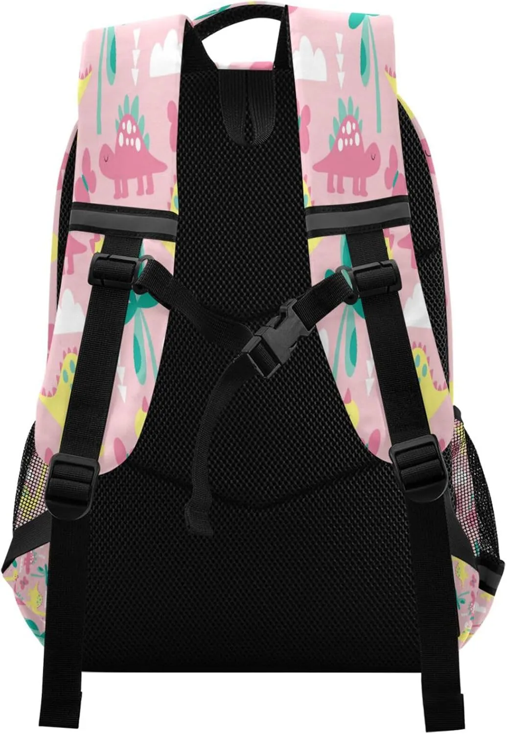 Caikeny Dinosaur Kids Backpack Daypack Pink Dino College School Shoulder Bag Palm Tree Travel Laptop Backpack Book Bag for Kids