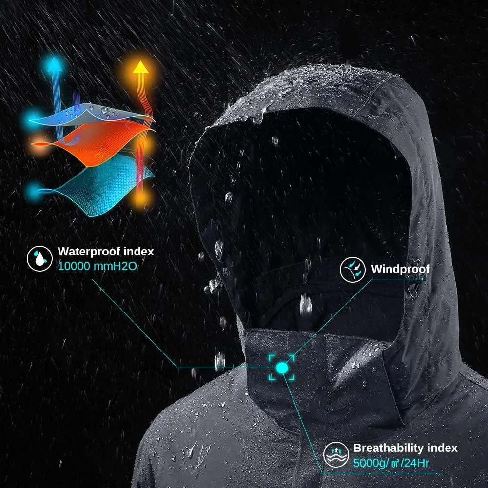 CAMEL CROWN Men's Ski Jacket 3 in 1 Waterproof Winter Jacket Snow Jacket Windproof Hooded with Inner Warm Fleece Coat