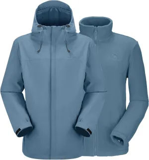CAMEL CROWN Men's Winter Ski Jacket 3 in 1 Mountain Snow Waterproof Coat Warm Snowboard Jacket with Hooded