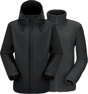 CAMEL CROWN Men's Winter Ski Jacket 3 in 1 Mountain Snow Waterproof Coat Warm Snowboard Jacket with Hooded