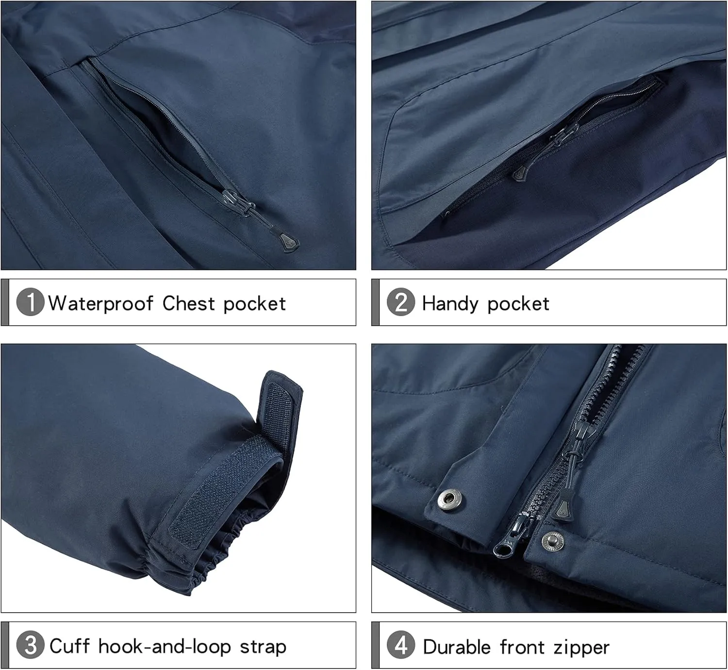CAMEL CROWN Women's Ski Jacket Waterproof 3 in 1 Winter Jacket Windproof Warm Fleece Hooded Snowboard Mountain Snow Coat