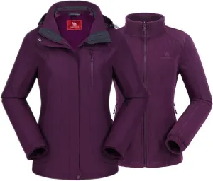 CAMEL CROWN Women's Ski Jacket Waterproof 3 in 1 Winter Jacket Windproof Warm Fleece Hooded Snowboard Mountain Snow Coat