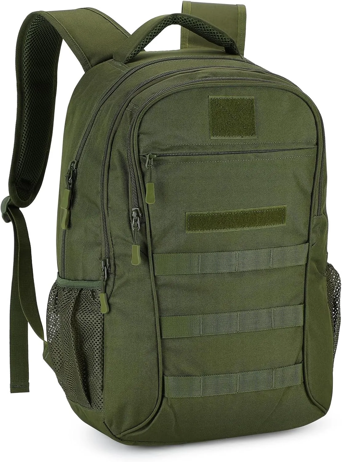 CamGo 15L Mini Backpack for Men Small Tactical Hiking Daypack Molle Gear Rucksack for Hunting Camping Bag with Patch, Army Green