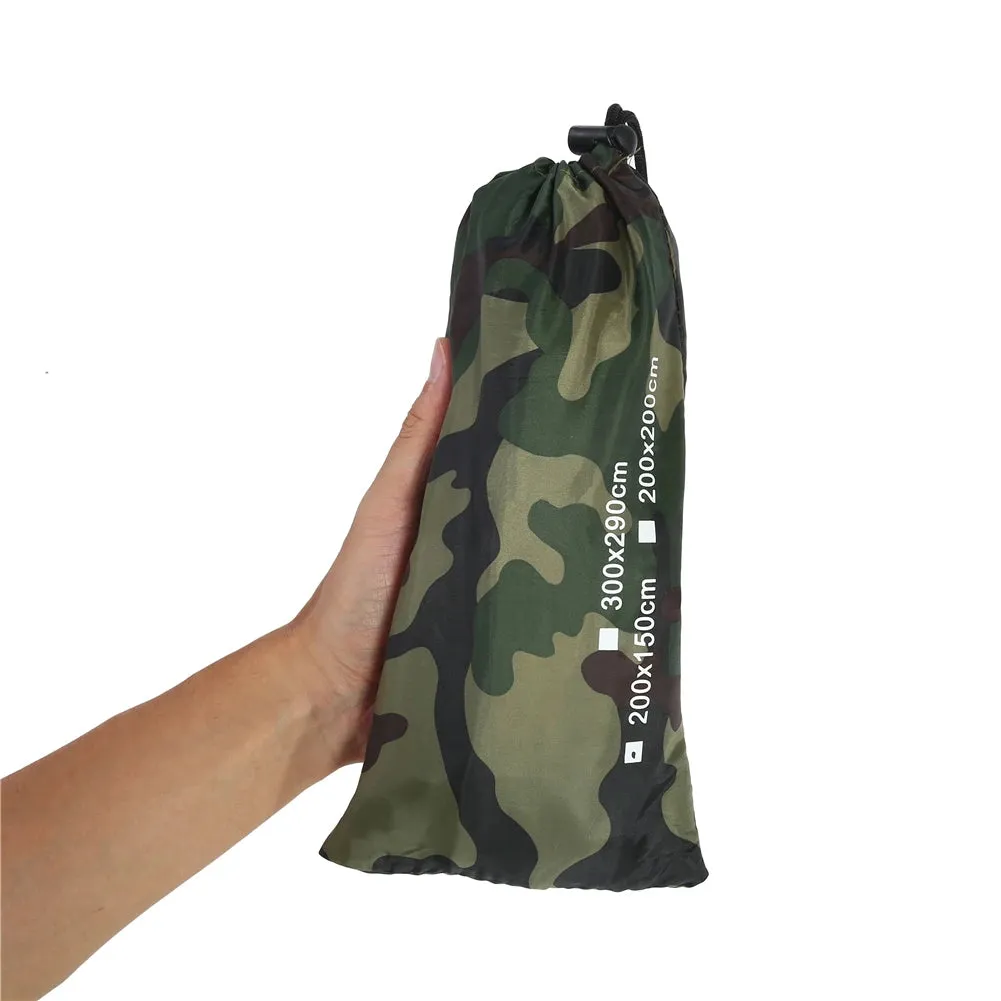 Camouflage Outdoor Camping Survival Sun Tent Shelter Tarp Portable Lightweight Rainproof Mat RainTent Tarp Shelter