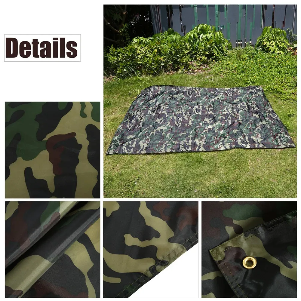 Camouflage Outdoor Camping Survival Sun Tent Shelter Tarp Portable Lightweight Rainproof Mat RainTent Tarp Shelter