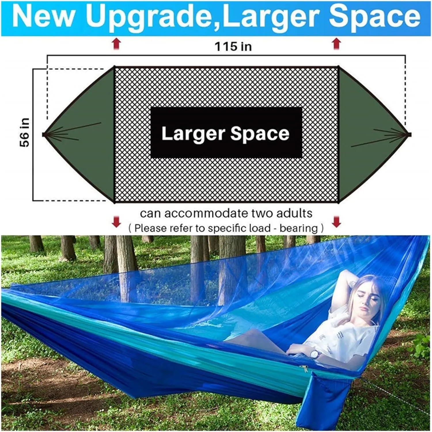 Camp Camping Hammock with Mosquito Net Portable Parachute 6 Strap Double Travel Hammock,Outdoor Backpacking Hammock Swing Chair Strong, Dark Green