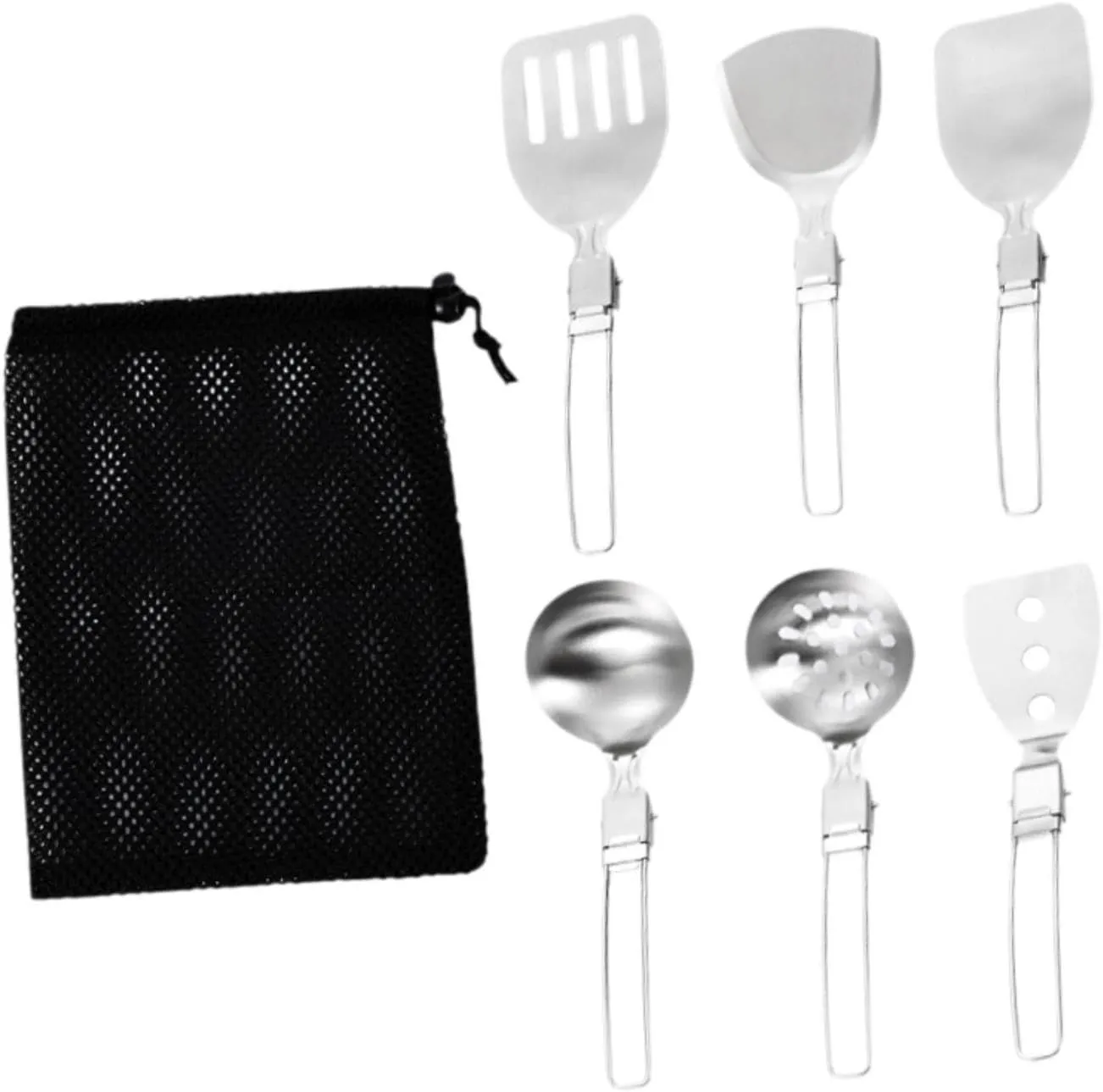 Camp Cooking Utensil Set Portable Camping Kitchen Utensil Set Stainless Steel Cooking Cookware Kit, for Camp Travel BBQ