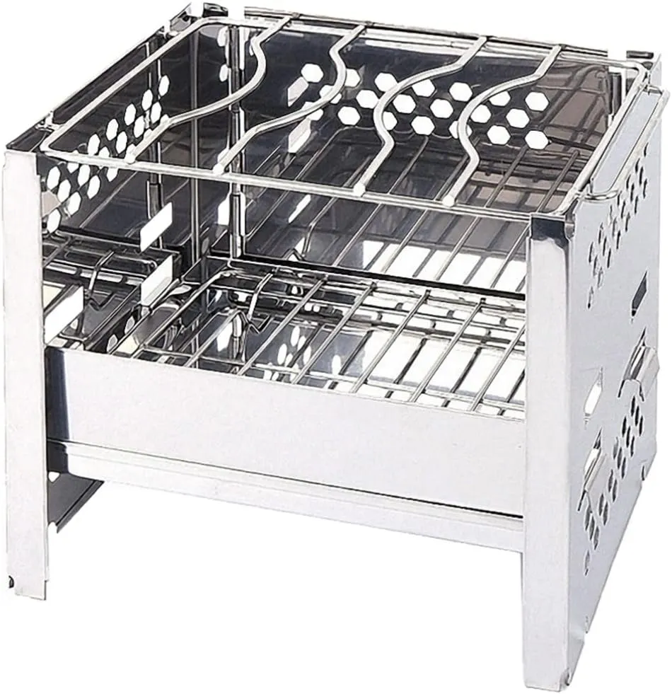 Camp Stove Camping Stove Wood Burning Stoves Portable Barbecue Grill Wear-resistant Barbecue Rack for Outdoor Camping Hiking Backpacking Picnic BBQ Camping Accessories