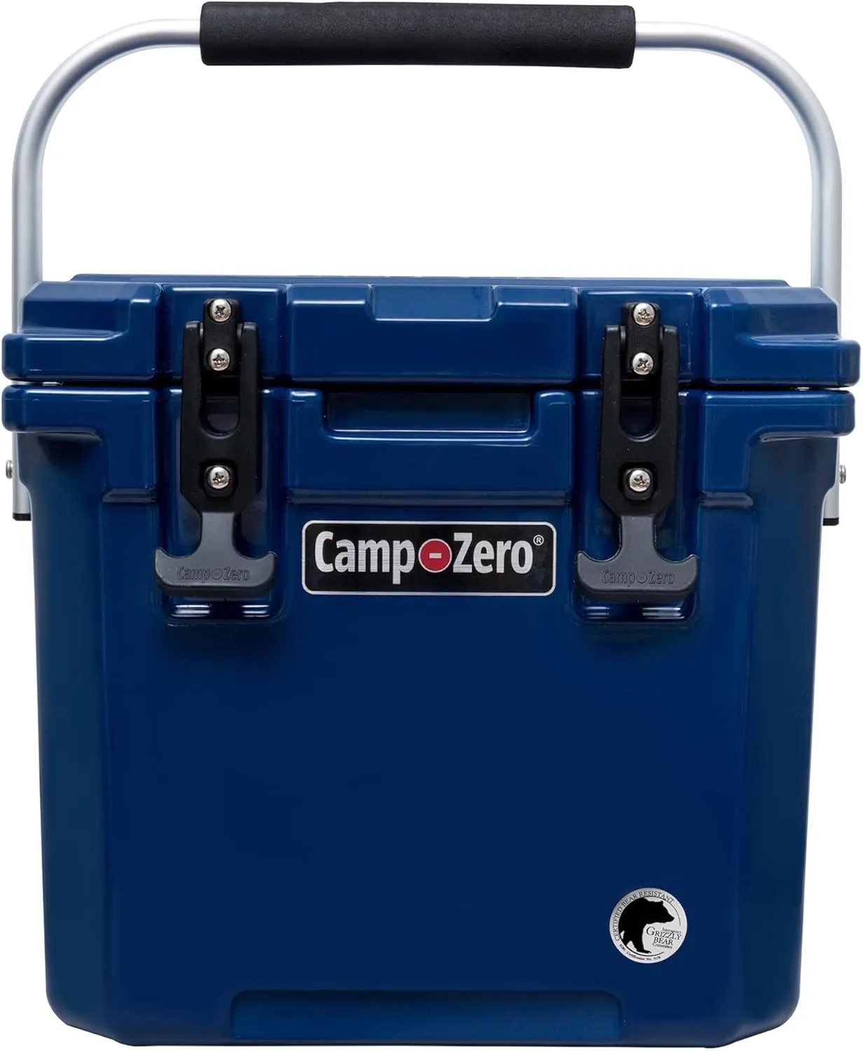 CAMP-ZERO 12L-12.6 Quart Portable Hard Cooler Ice Chest, Perfect for Drinks, Lunch, Beach, Picnics, Boating, Camping and Travel with 2 Molded-in Cup Holders and Folding Aluminum Handle | Navy Blue
