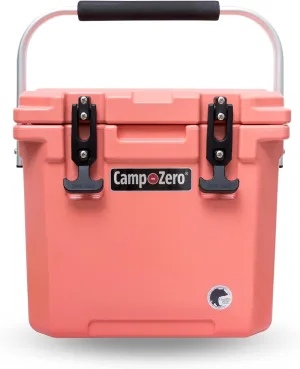 CAMP-ZERO 12L-12.6 Quart Portable Hard Cooler Ice Chest, Perfect for Drinks, Lunch, Beach, Picnics, Boating, Camping and Travel with 2 Molded-in Cup Holders and Folding Aluminum Handle