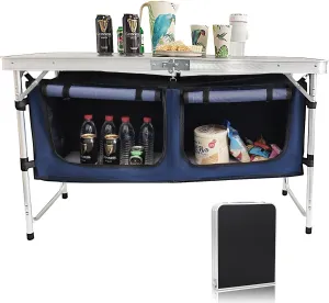 Camping Folding Aluminum Table with Adjustable Legs for Outdoor Travel Beach, Backyards, BBQ, Party and Picnic Foldable Table