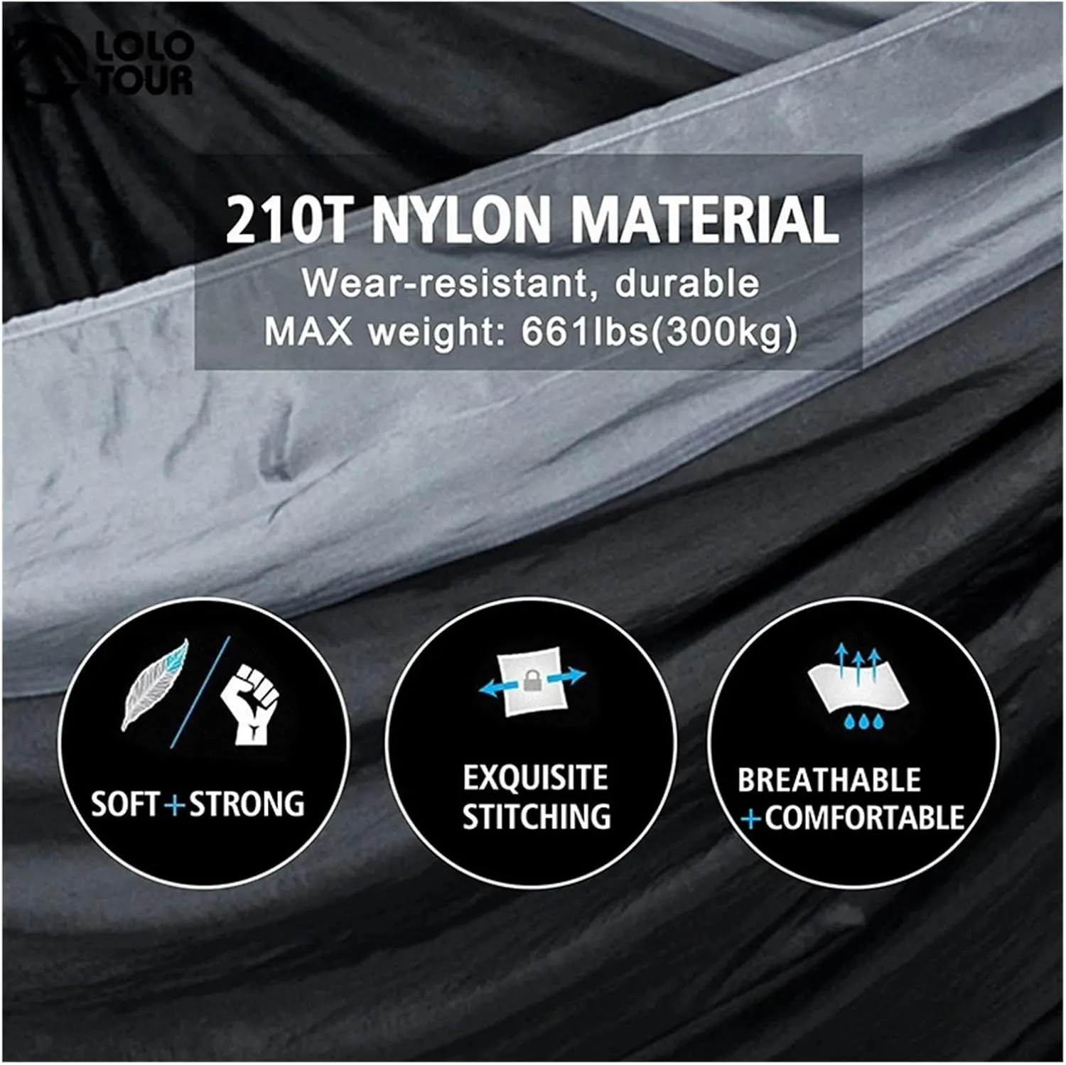 Camping Hammock 102x55inch Outdoor Double Camping Hammock with Tree Strap Lightweight Nylon Hammock Swing Chair for Hiking Garden