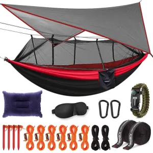 Camping Hammock - Black & Red