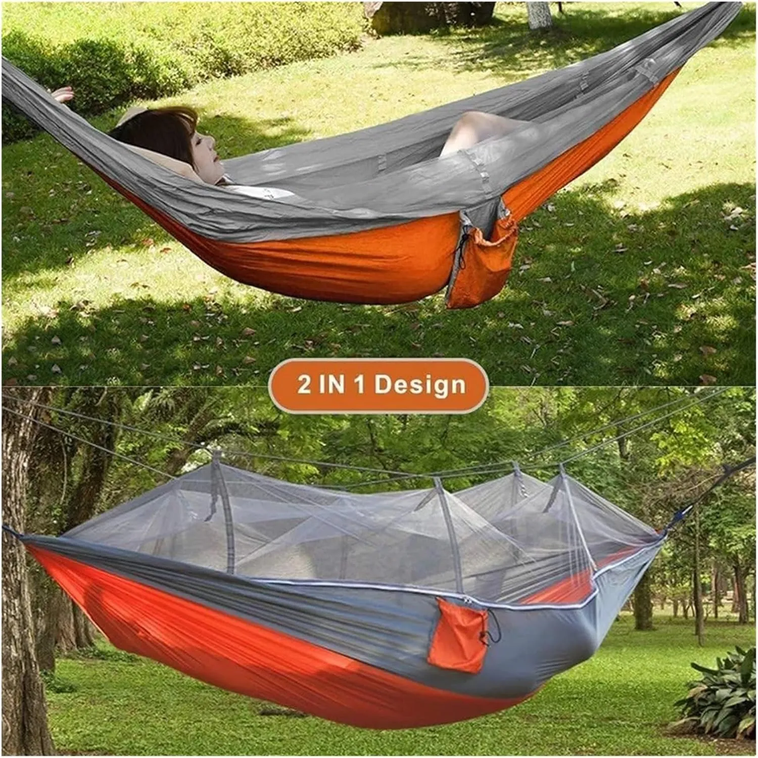 Camping Hammock Camping Hammock with Net Lightweight Double Hammock Portable Hammock for Indoor Outdoor Hiking Backpacking Travel Backyard Beach