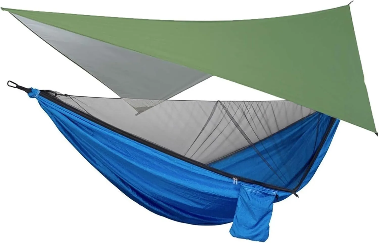 Camping Hammock Camping Hammock with Rain Fly Tarp and Mosquito Net Tent Tree Straps Portable Single Double Nylon Parachute Hammock for Travel