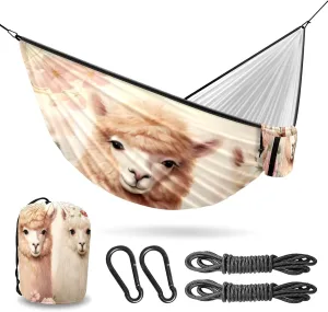 Camping Hammock Double & Single Portable Hammocks with 2 Tree Straps, Great for Hiking,Backpacking,Hunting,Outdoor,Beach,Camping, Alpaca (57)