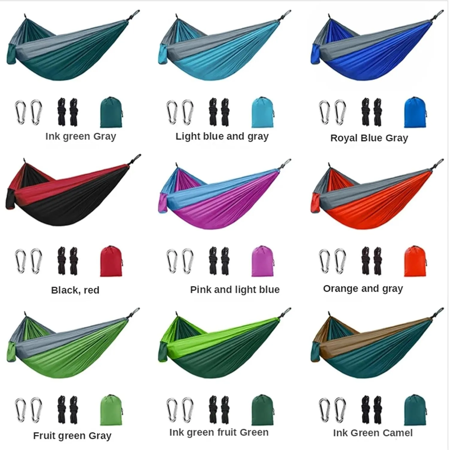 Camping Hammock Double Person Hammock Camping Rocking Chair Outdoor BBQ Travel Swing Hammock Climbing Rest Bed Furniture, Dark Green