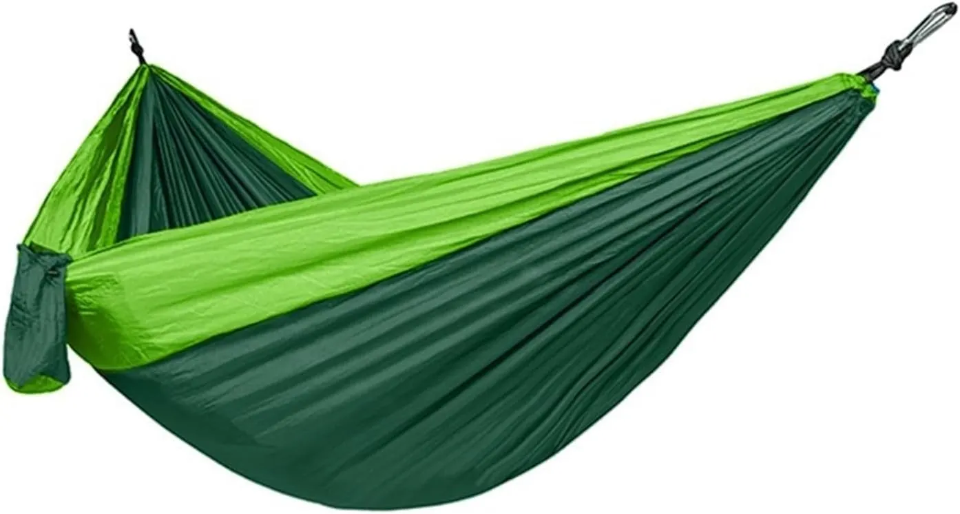 Camping Hammock Double Person Hammock Camping Rocking Chair Outdoor BBQ Travel Swing Hammock Climbing Rest Bed Furniture, Dark Green