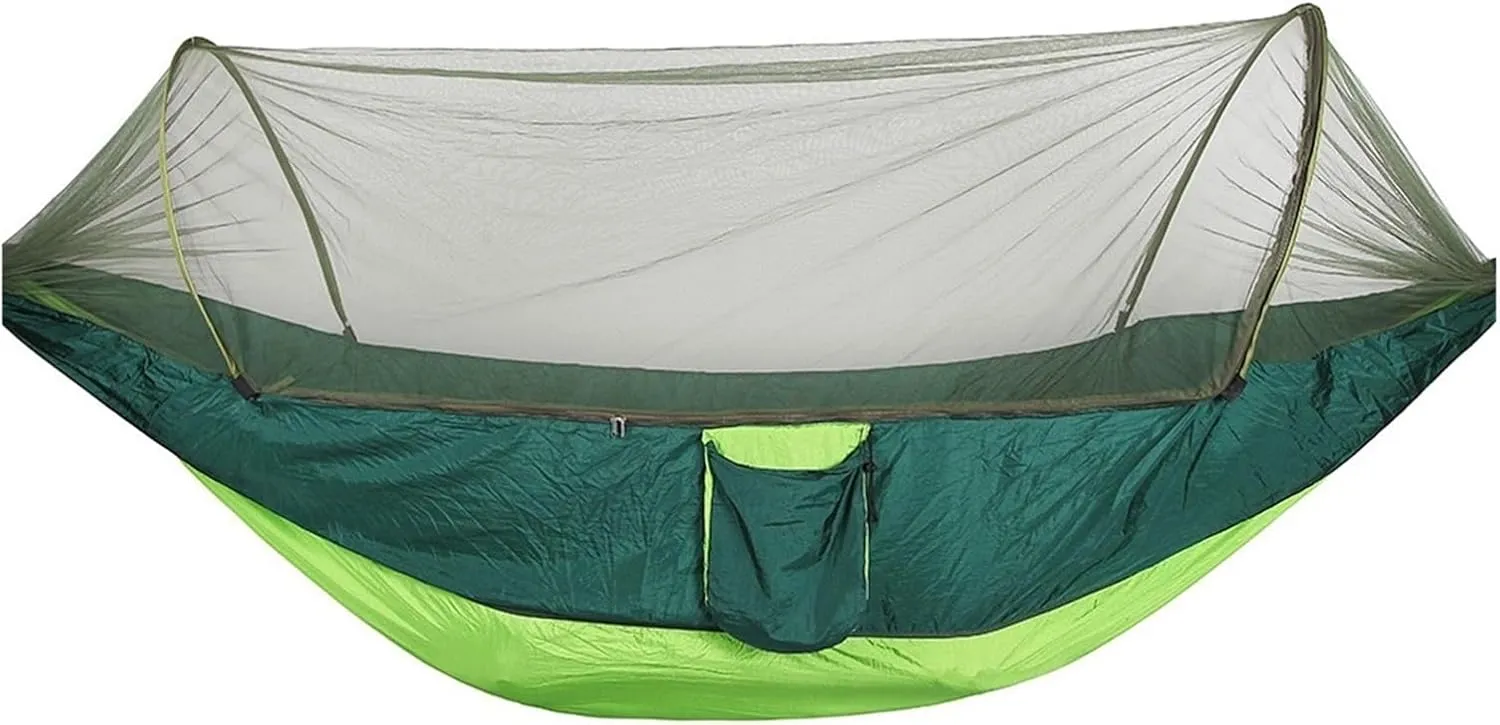 Camping Hammock Fully Automatic Quick Opening Hammock with Mosquito Net Single and Double Person Nylon Cloth Outdoor Camping Mosquito Prevention