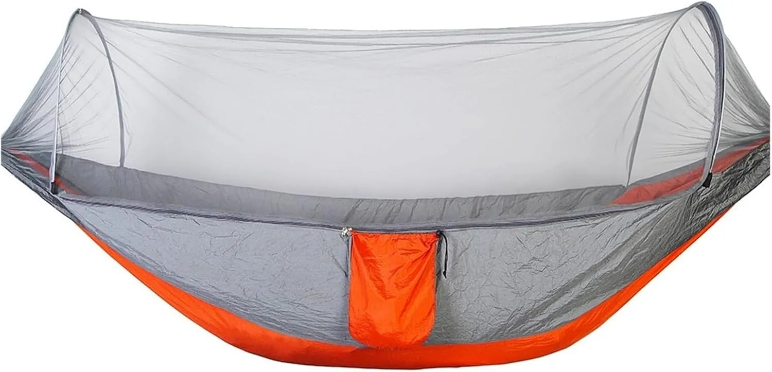 Camping Hammock Fully Automatic Quick Opening Hammock with Mosquito Net Single and Double Person Nylon Cloth Outdoor Camping Mosquito Prevention