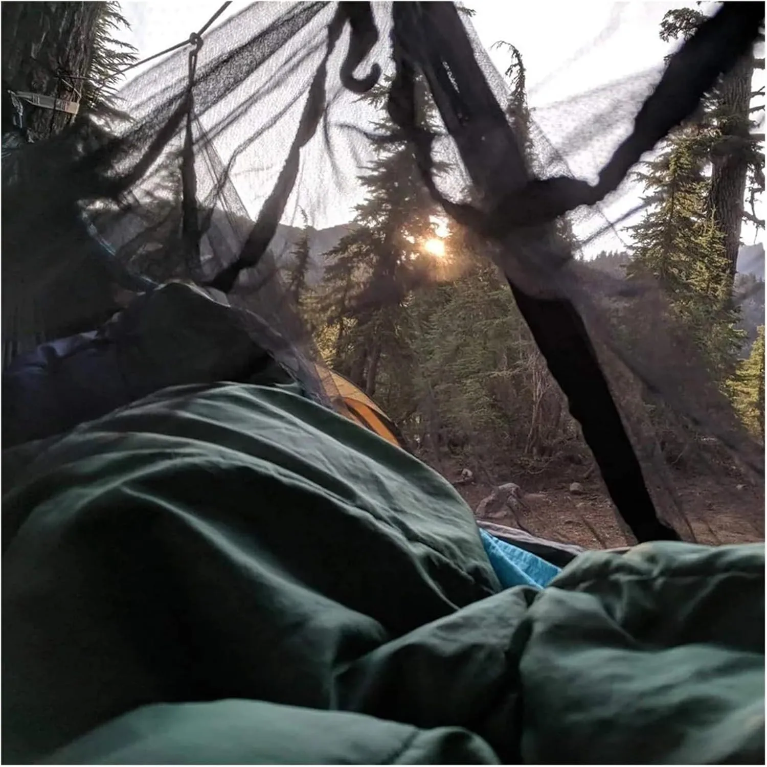 Camping Hammock Large Camping Hammock Bug Net Fits Hammocks Lightweight Hammock Netting Fast and Easy Set Up, Blue