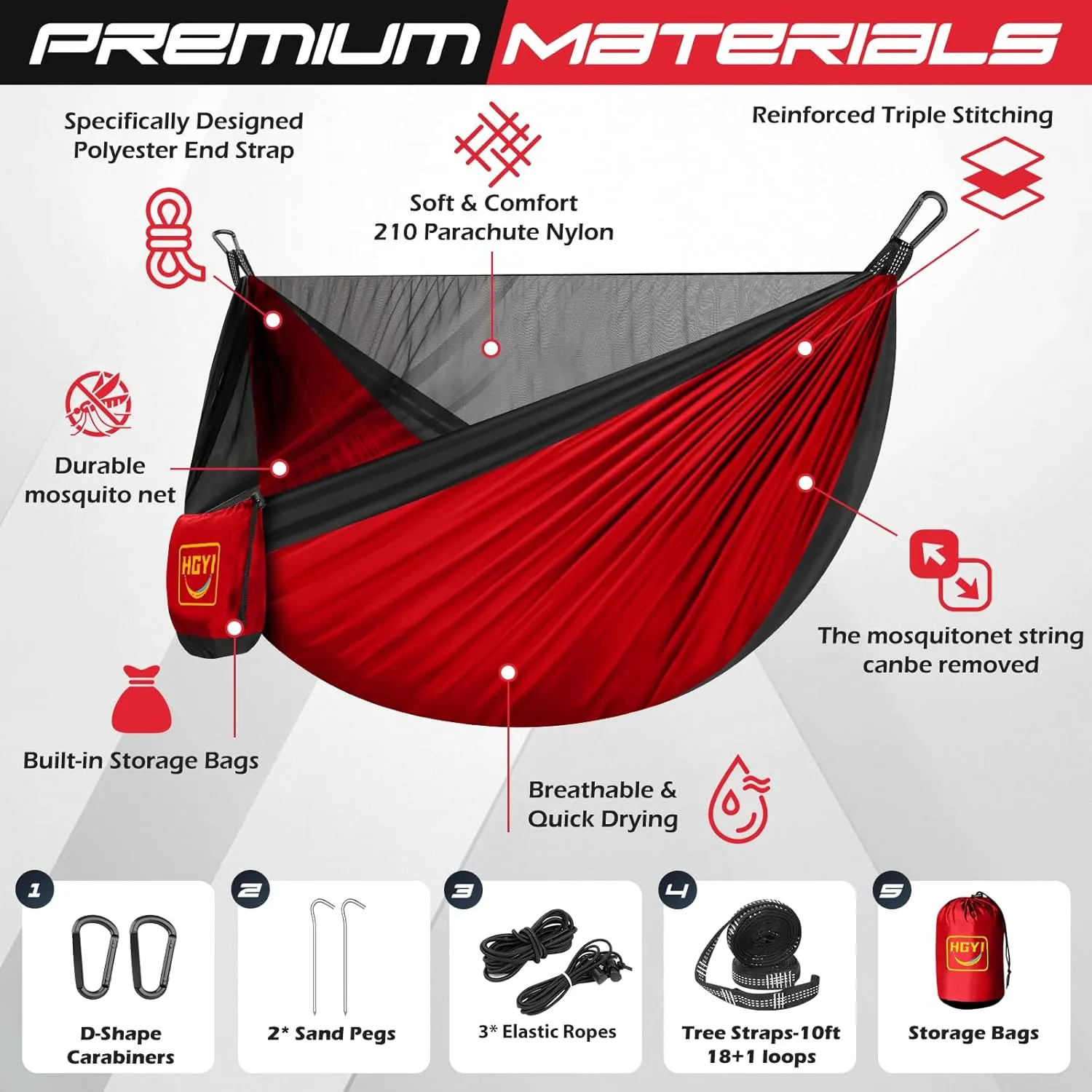 Camping Hammock Mosquito Net,Double & Single Portable Hammocks Hammocks with 2 Tree Straps,Hammock Tent for Travel Camping,Camping Accessories for Indoor Outdoor Hiking Backpacking Backyard Beach