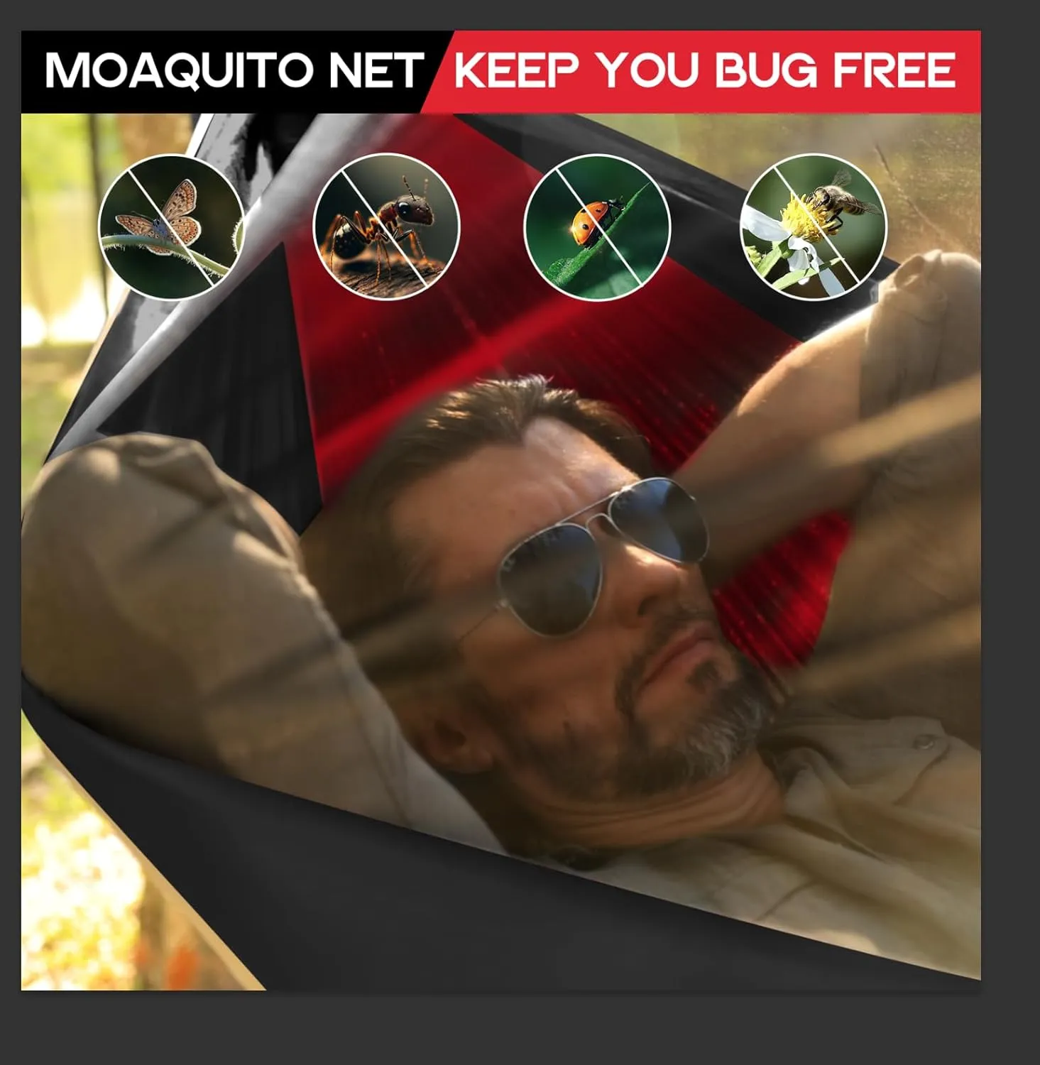 Camping Hammock Mosquito Net,Double & Single Portable Hammocks Hammocks with 2 Tree Straps,Hammock Tent for Travel Camping,Camping Accessories for Indoor Outdoor Hiking Backpacking Backyard Beach