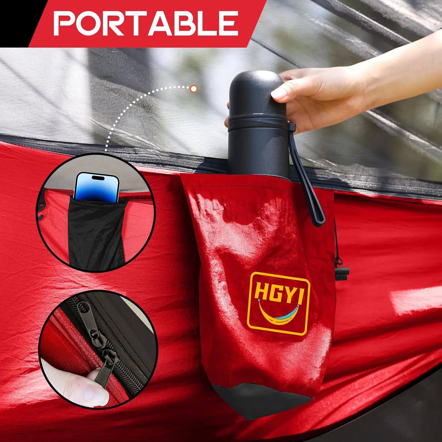 Camping Hammock Mosquito Net,Double & Single Portable Hammocks Hammocks with 2 Tree Straps,Hammock Tent for Travel Camping,Camping Accessories for Indoor Outdoor Hiking Backpacking Backyard Beach