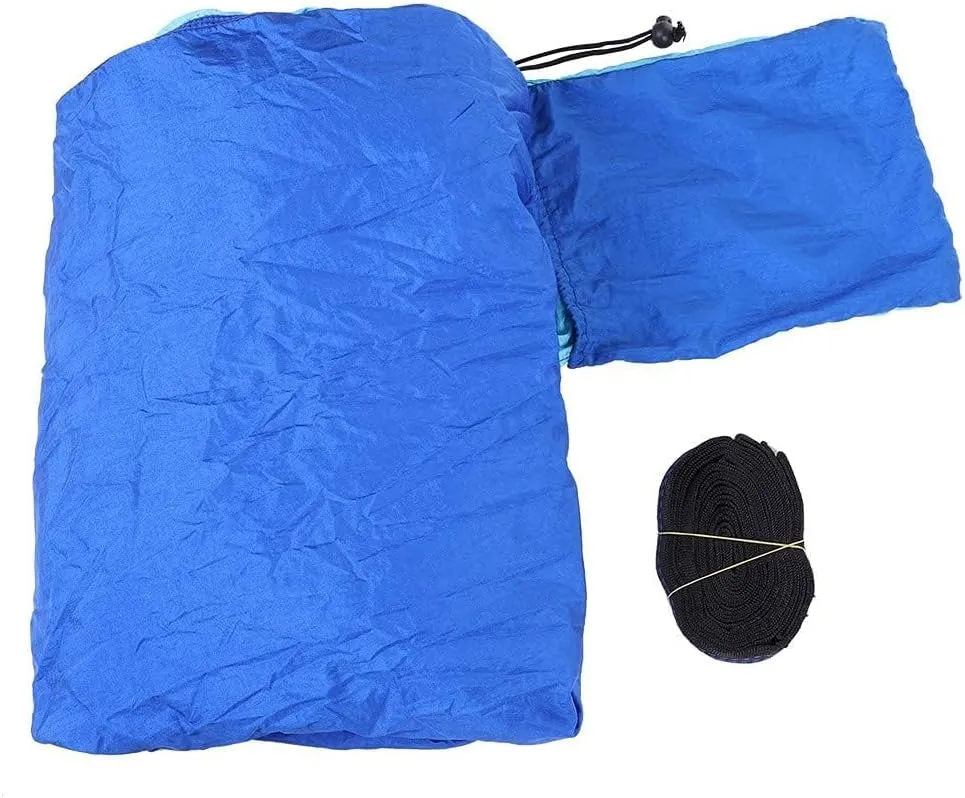 Camping Hammock, Nylon Spin Strong Loading Capacity Hammock, Easy Fixing Breathable Portable Hammock, for Outdoor, Indoor, Backpacking(Blue)