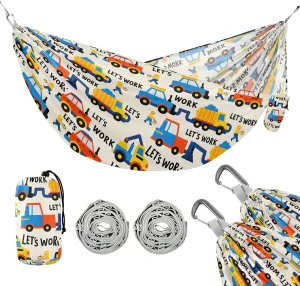 Camping Hammock Outdoor Hammocks for Outside Cartoon Vehicle Beach Trees Portable Lightweight with Pockets Tree Straps Indoor