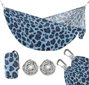 Camping Hammock Outdoor Hammocks for Outside Cheetah Aqua Leopard Beach Trees Portable Lightweight with Pockets Tree Straps Indoor