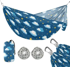 Camping Hammock Outdoor Hammocks for Outside Clouds Star Beach Trees Portable Lightweight with Pockets Tree Straps Indoor