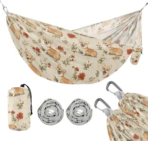 Camping Hammock Outdoor Hammocks for Outside Dog Red Flower Beach Trees Portable Lightweight with Pockets Tree Straps Indoor