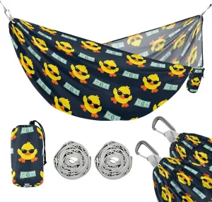 Camping Hammock Outdoor Hammocks for Outside Duck Beach Trees Portable Lightweight with Pockets Tree Straps Indoor